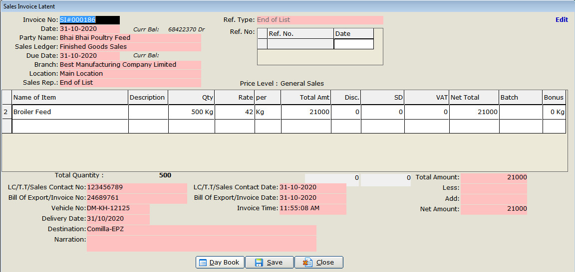 Sales Invoice